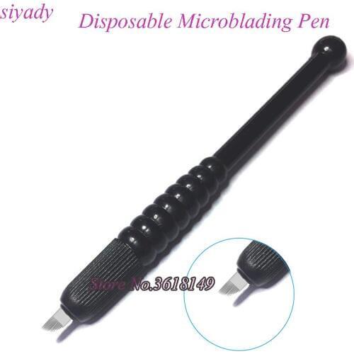 10 Pcs Disposable Microblading Pen 12 for Permanent Makeup Sterilized Plastic Eyebrow Manual Pen Caneta Microblading Steril Pen