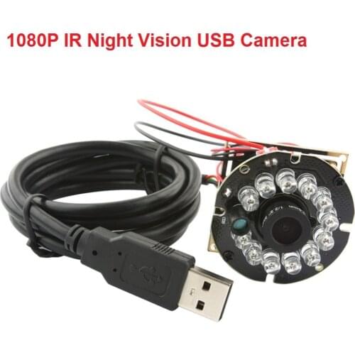 1080P CMOS OV2710 Free Driver Infrared Night Vision Ir Usb Camera Module with 12 pieces Ir Leds for Android Linux, Windows MAC