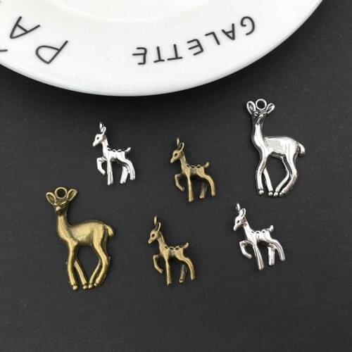 20Pcs Deer Charms Pendants DIY Jewelry Making Alloy Findings Accessory For Necklaces Earrings