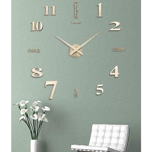 2019wedding decoration WallClock Watch muhsein 3D DIY Acrylic Mirror Wall Stickers Decor Living Room Quartz Needle FreeShip