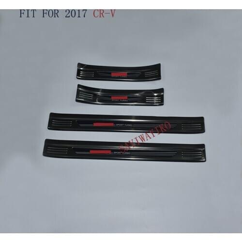 4PCS Car Styling Door Sill Trim Strip Cover Plate Panel Welcome Pedal Protector Guard For Honda CRV CR-V 2017 2018