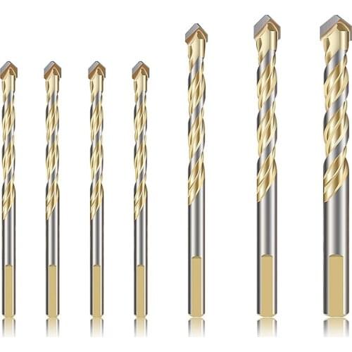 7-Piece Drill Bit Set With Storage Case For Drilling Metal, Tile, Concrete, Brick, Glass, Plastic And Wood, 1/4 Inch, 5/16 Inch