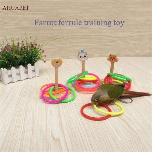 AHUAPET Bird Toys Canary Training Pet Interactive Toys For Parrots And Totoro Medium Large Parrot Educational Toy Birds Supplies