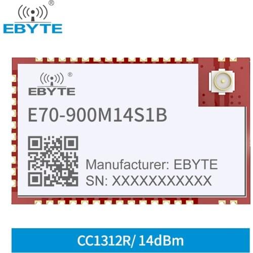 CC1312R 868MHz 915MHz High Speed Connection RF Module 14dbm 1.5KM SoC Antenna IPEX Stamp hole EBYTE E70-900M14S1B
