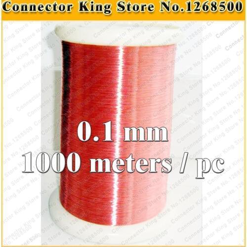 ChengHaoRan 1000 meters/pcs QA-1-155 Red Magnet Wire 0.1mm Enameled Copper wire Magnetic Coil Winding 0.1 mm
