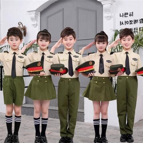Childrens Police Uniform Cosplay Air Special Forces Suits Primary School Students Performance Army Clothing Military Costume