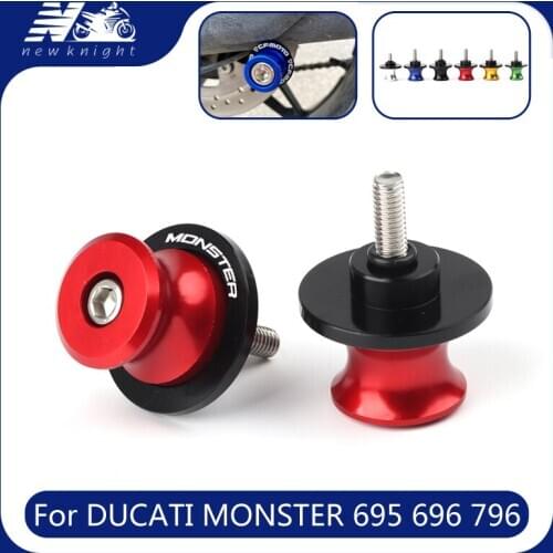 For DUCATI MONSTER 695 696 796 797 821 Monster 1200 1200S 1200R 6MM Motorcycle CNC Aluminum Swingarm Spools Slider Stand Screws