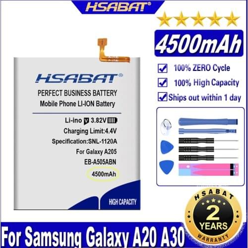 HSABAT EB-A505ABN 4500mAh Battery for Samsung Galaxy A205 A305 A505 A50S A30S A20 A30 A50 Batteries