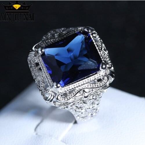 Delicate Blue Zircon Rings Charms Silver Engagement Rings Women Accessories on Jewelry Womens Accessories sapphire ring