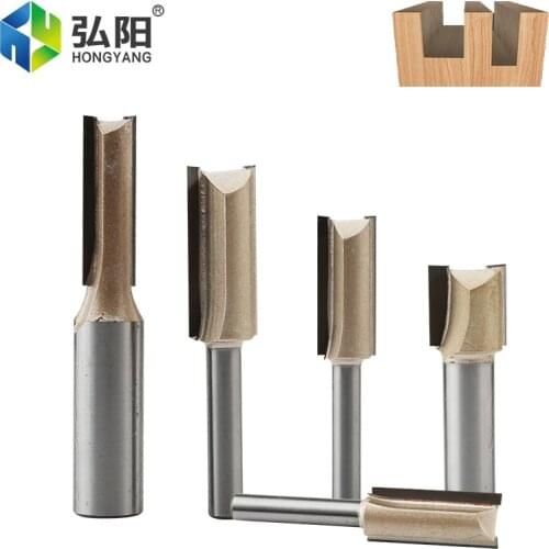 2pc 1/4" 1/2" Shank 2-Blade Straight Cutter CNC Milling Machine Engraving Woodworking Drill, Tungsten Carbide End Mill