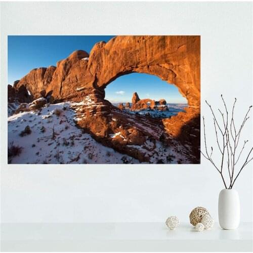 Nice Rock Arch Canvas Poster Bedroom Home Decoration Wall Poster Art Print Silk Fabric Gift For Friend 50x75CM,60x90CM 0224