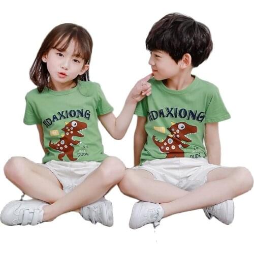 2021 Summer Childrens Clothing Boys Short Sleeve T-shirt Kids Sweatshirt Childs Cotton Clothes Boy T Shirt Girls Outfits