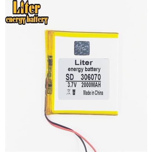 Li-po 3.7V 2000mAh Lithium Polymer Rechargeable Battery cells power For PAD GPS Vedio Game E-Book Tablet PC Power Bank 306070