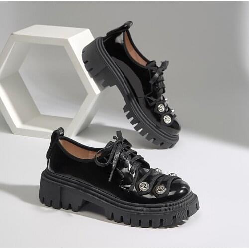 Small leather shoes students young and youth thick-soled single shoes womens shoes British style casual shoes X860