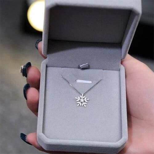 Fashion Long Crystal Snow Necklace Pendant For Women Choker Necklaces Holiday Beach Statement Boho Jewelry 2021