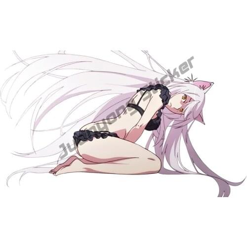 Monogatari Anime Sexy Girls Beauty Black Hanekawa Sports Rally Car Stickers Camper Laptop Yacht Voiture Windaows Decal KK13x8cm