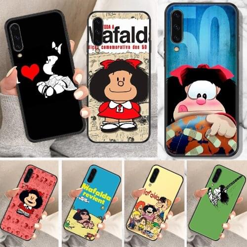 Cartoon Mafalda Phone Case For Samsung Galaxy A 10 12 20E 21S 30 32 40 50 51 52 70 71 72 5 6 7 2016 2018 black tpu prime