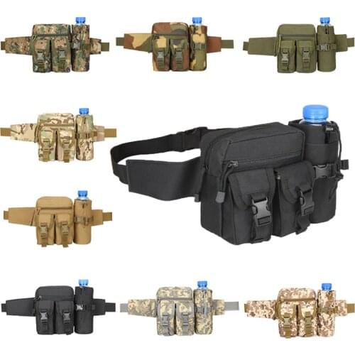 Men Waist Bag Tactical Waist Pack Pouch Water Bottle Holder Waterproof 800D Nylon Belt Bum Bag Waist Bag Hunting Cycling Gear