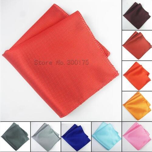 Men Satin Diamantino Pocket Square Hankerchief Hanky Plain Solid Color Wedding Party Accessories Hanky