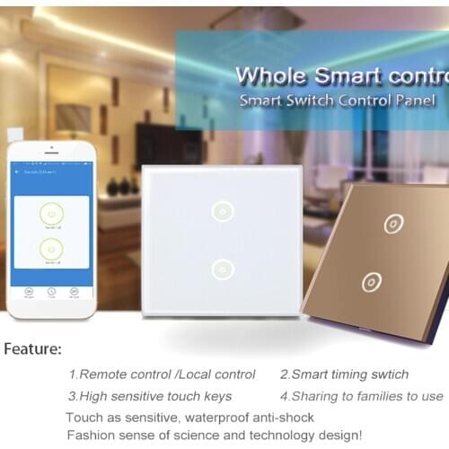 Smart Touch Wall Wi-Fi Switch Panel, Wireless Remote Control And Home Appliance Smart Phone Timing Function, EU WiFi Switch Home
