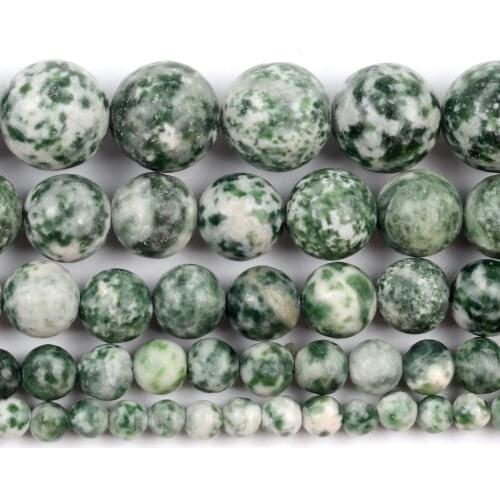 Natural Green Spot Stone Carnelian Round Loose Spacer Beads For Jewelry Making DIY Bracelet Handmade 4/6/8/10/12mm