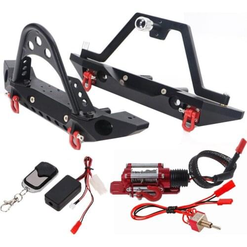 New hot sale metal stinger front bumper electric winch spare tire bracket for 1/10 RC tracked vehicle TRX4 axial SCX10 90046