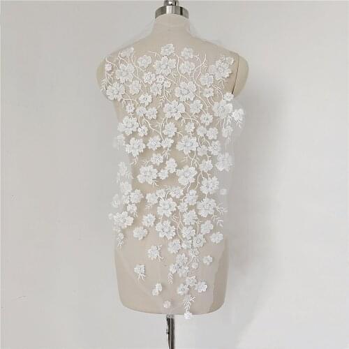 2021 New High-end Beaded Clothing Patch Wedding Dress Custom Lace Flower Fabric