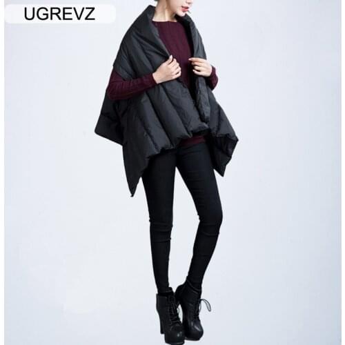 2021 Winter New Women Duck Down Warm Vest Shawl Fashion Slim Female Down Sleeveless Jacket Personality Coat