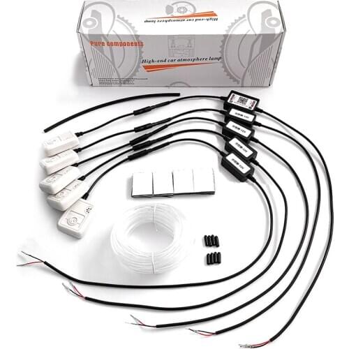 Car Atmosphere Light Lamp DIY Soft Refit Optic Fiber Band For Car InteriorDecorative Light APP Control 64Colors