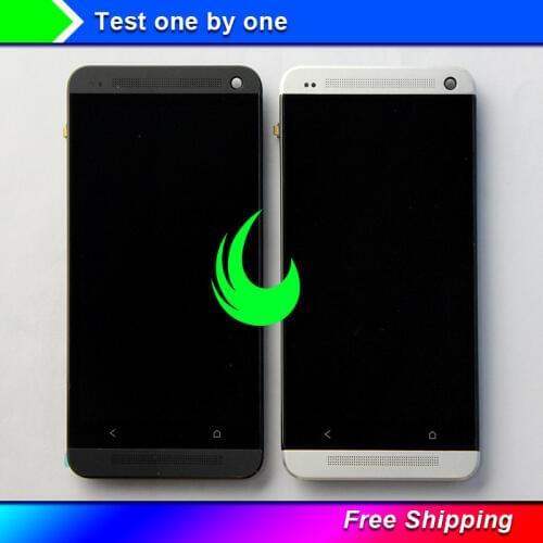 Original Display For HTC ONE M7 801e PN07140 LCD Display Touch Screen Digitizer Assembly With Frame Replacement For HTC M7 LCD