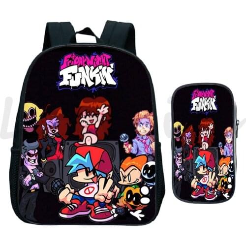 Friday Night Funkin Kindergarten Backpack Toddler Bookbag 2 Pcs/Set Mini School Bag Cute Daily Knapsack Children Beautiful Gifts