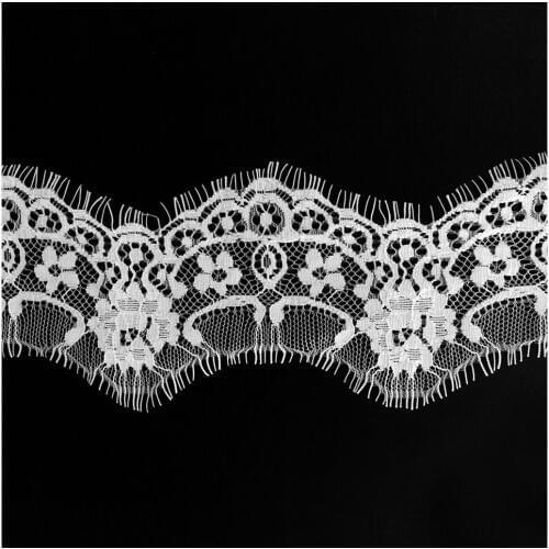 3M/lot Eyelash Black&White Soft Floral Classic Lace Trim Decoration Crafts Sewing Lace Trim For Dress Making Decoration