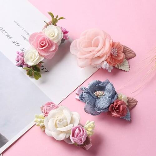 Spring Summer Flower Hair Clip For Baby Girls Barrette Hairpin Children Princess Party Hair Accessories Hairgrips Lovely