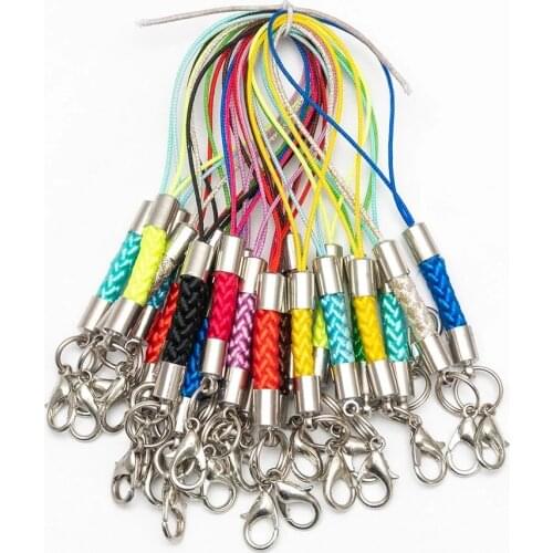 30pcs/Lot Lanyard Lariat Cords Lobster Clasp Rope Keychains Hooks Mobile Phone Strap Charms Keyring Bag Accessories Key Ring