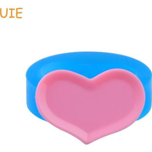 PYL689U 33.2mm Heart Plate Silicone Mold - Cake Topper, Fondant, Sugarcraft, Resin Polymer Clay, Candy, Dollhouse, Food Safe Wax