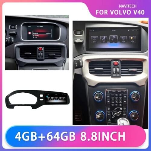 Android System 4+64GB Car GPS Navigation Radio For Volvo V40 2011-2018 Car Radio Multimedia Car Autoradio Tesla Style Stereo