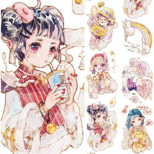 Girl Washi Tape Special Oil Journal Sticker Daily Capriccio