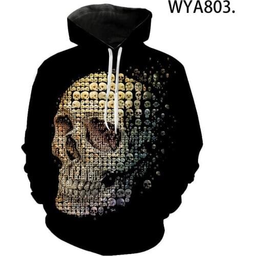 New 2021 Custom Unisex Sweatshirt 3D Skull Printed Pullovers Hoodies Dropship Asian Size Boys Girls Child Men Women SSX-10XL