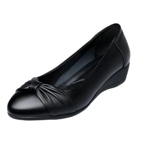 Summer Spring Women shoes Pu Leather Crystal Wedges Pumps Woman black Solid Platform Shoes Female Sewing Non-slip Fashion shoes