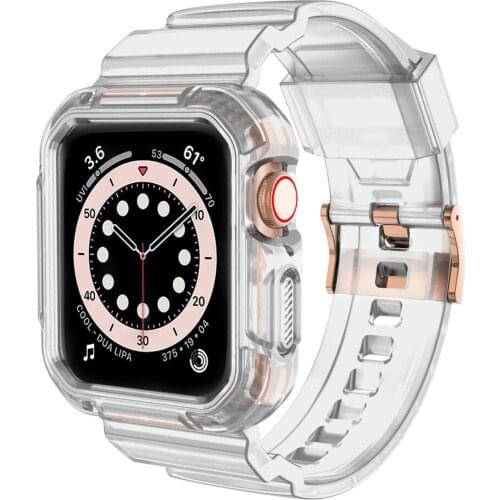 Shock resistant case+strap for apple watch band 44mm 42mm series SE 6 5 4 3 2 Armor protect case bracelet for iwatch band 42mm