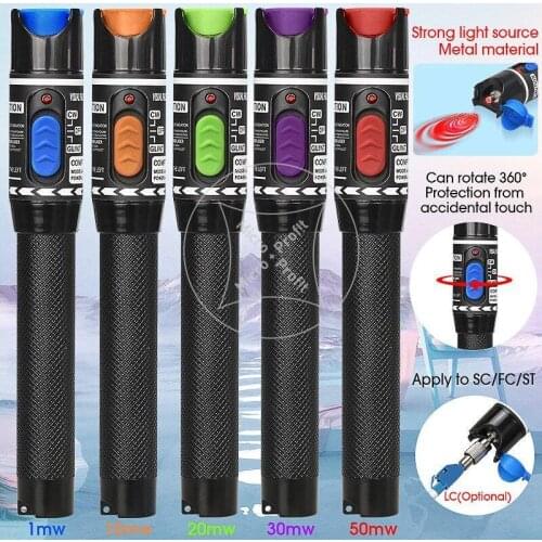 COMPTYCO Free shipping Laser 50MW/30MW/20MW/10MW/5KM Visual Fault Locator, Fiber Optic Cable Tester 10-50Km Range VFL AUA-H30/50