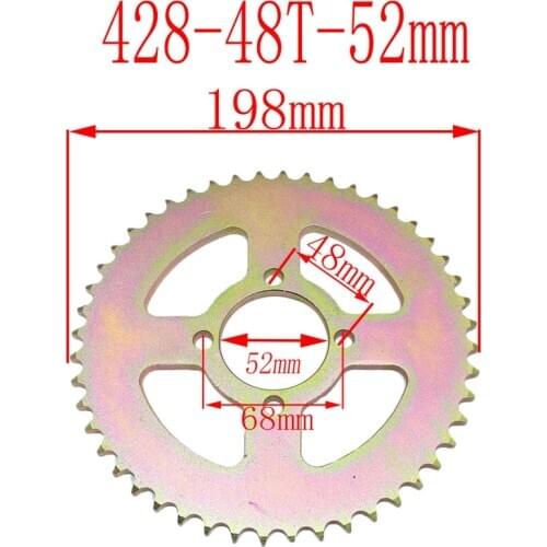 428 48tooth 52mm rear Chain sprocket for Chinese ATV Quad Pit Dirt Bike Motorcycle Motor Moped