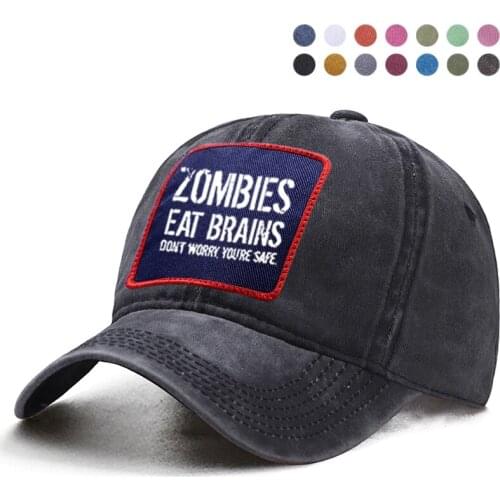 Zombies Eat Brains-So You're Safe Baseball Cap Dad Trucker Snapback Bone Hat Harajuku Streetwear Woman Berets Caps Gorras Hats