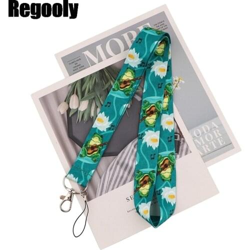 10pcs Cartoon frog Classical Style Lanyard For key The 90s Phone Working Badge Holder Neck Strap Phone Hang Ropes webbing ribbon