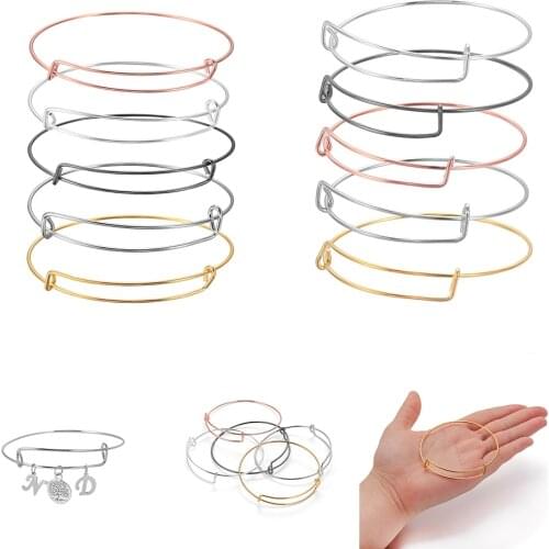 10Pcs Expandable Adjustable Wire Bracelets Women And Men Wrist Cuff Bangles For DIY Crafts Jewelry Bracelet Making Tools