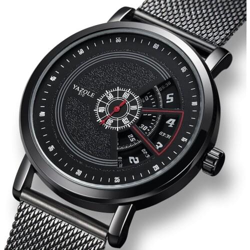 UTHAI CQ58 Men Quartz Watch Steel Mesh Belt Creative Waterproof Business Clocks Casual Wristwatch For Male