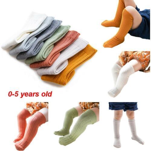Pudcoco Solid Knee Stockings For 0-5Y Kids Baby Baby Girls Boys Solid Anti-Slip Knitted Long Socks Knee Sock