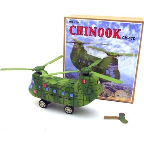 Classic Clockwork Wind Up Plane Tin Toy Antique Style Wind Up Toys helicopter iron Metal Models For Adult Kids Collectible Gift