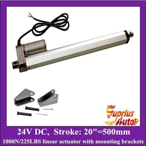 20inch/ 500mm stroke 24v linear actuator with mounting bracket, 1000N/100KGS load electric linear actuator