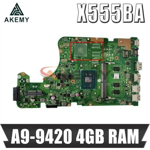 X555QG Motherboard X555QA X555BA X555Q X555B X555BA laptop Motherboard X555BA Mainboard Test OK A9-9420 4GB RAM